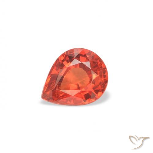 0.46ct Натуральный Интенсивный красный Сапфир, Форма груши, Чистота VS