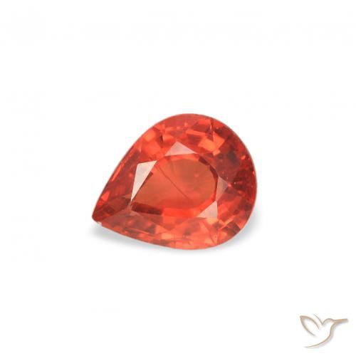 0.46ct Натуральный Средний красный Сапфир, Форма груши, Чистота VS