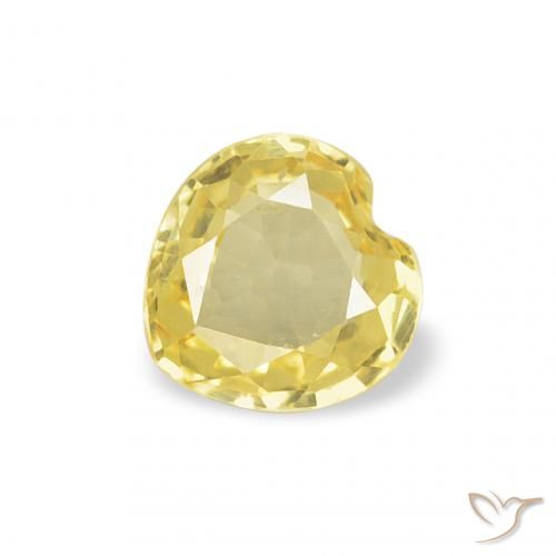 0.32ct Натуральный Средний желтый Сапфир, Сердце, Чистота VVS