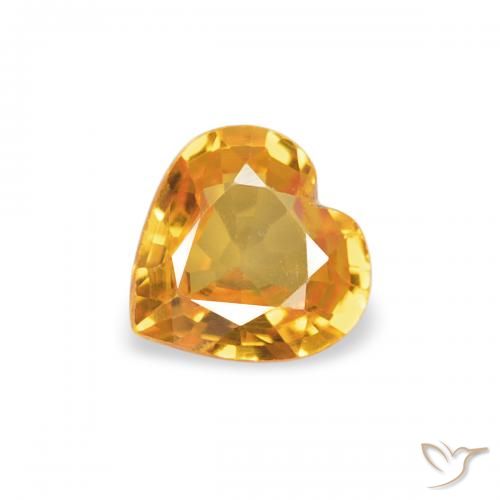 0.33ct Натуральный Глубокий оранжево-золотой Сапфир, Сердце, Чистота VVS