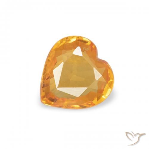 0.37ct Натуральный Золотой Сапфир, Сердце, Чистота VVS