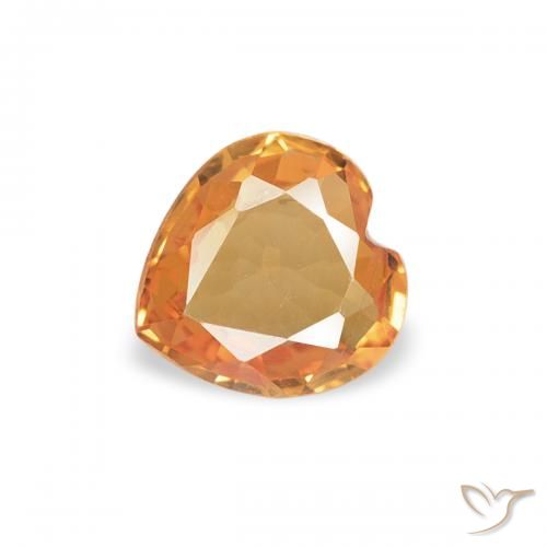 0.32ct Натуральный Ярко-оранжевый Сапфир, Сердце, Чистота VVS