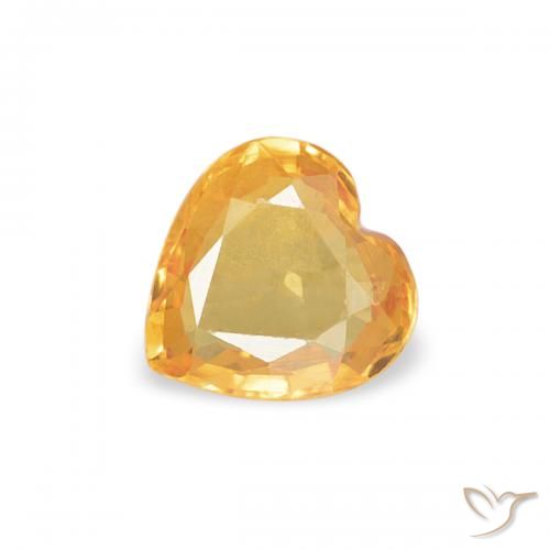 0.35ct Натуральный Ярко-оранжевый Сапфир, Сердце, Чистота VVS