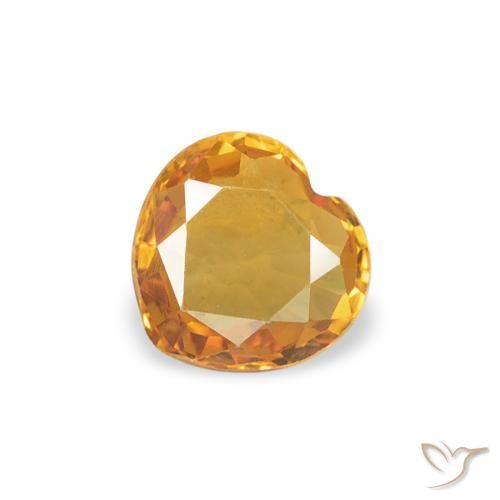 0.34ct Натуральный Глубокий оранжево-золотой Сапфир, Сердце, Чистота VVS