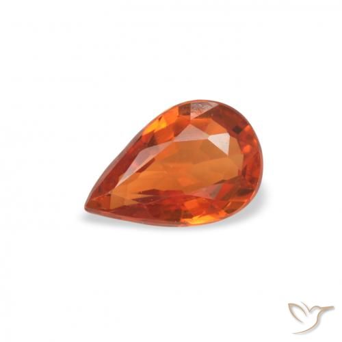 0.49ct Натуральный Огонь Оранжевый Сапфир, Форма груши, VVS-VS