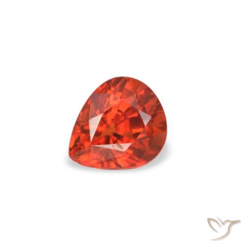 0.45ct Натуральный Ярко-малиновый красный Сапфир, Форма груши, VVS-VS