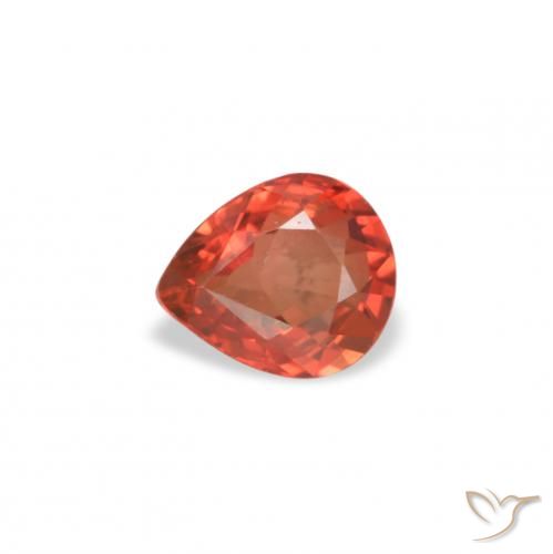 0.43ct Натуральный Средний красный Сапфир, Форма груши, VVS-VS, Photo A