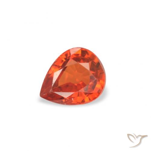 0.52ct Натуральный Красновато-оранжевый Сапфир, Форма груши, VVS-VS