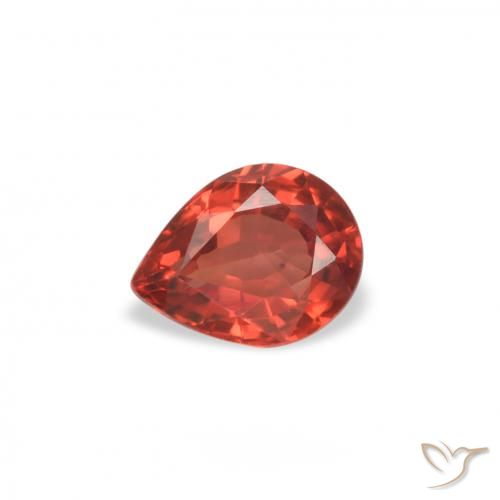 0.45ct Натуральный Ярко-малиновый красный Сапфир, Форма груши, VVS-VS