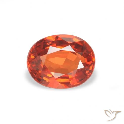0.58ct Натуральный Красновато-оранжевый Сапфир, Овал, Чистота VVS