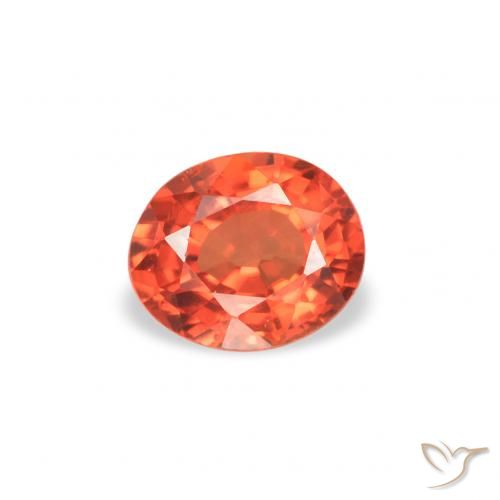 0.38ct Натуральный Красновато-оранжевый Сапфир, Овал, Чистота VVS