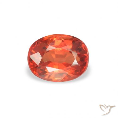0.52ct Натуральный Красновато-оранжевый Сапфир, Овал, Чистота VVS