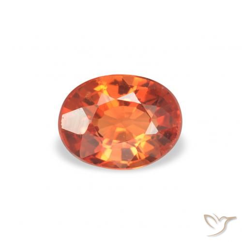 0.41ct Натуральный Янтарный Апельсин Сапфир, Овал, Чистота VS