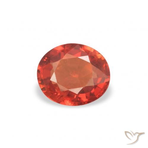 0.36ct Натуральный Теплый апельсин Сапфир, Овал, Чистота VS