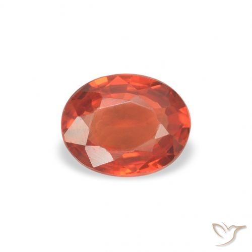 0.39ct Натуральный Красновато-оранжевый Сапфир, Овал, Чистота VS