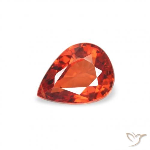 0.51ct Натуральный Темно-оранжевый Сапфир, Форма груши, Чистота VS