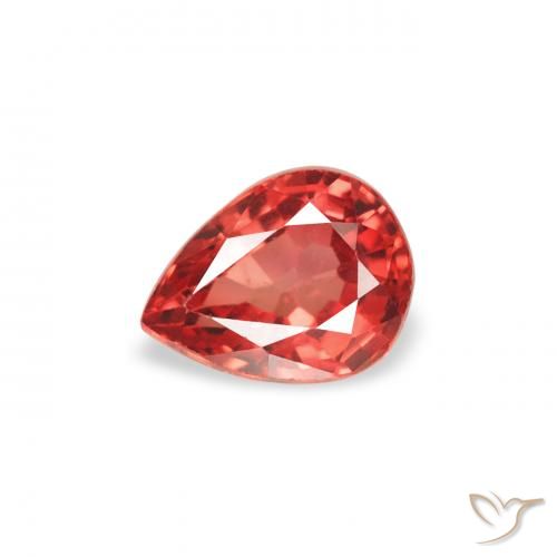 0.43ct Натуральный Средний красный Сапфир, Форма груши, Чистота VS