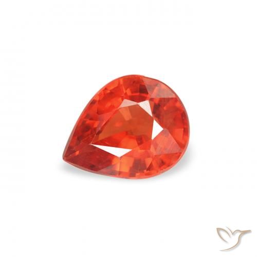 0.42ct Натуральный Интенсивный красный Сапфир, Форма груши, Чистота VS