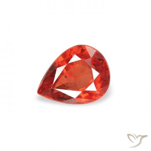 0.38ct Натуральный Интенсивный красный Сапфир, Форма груши, Чистота VS