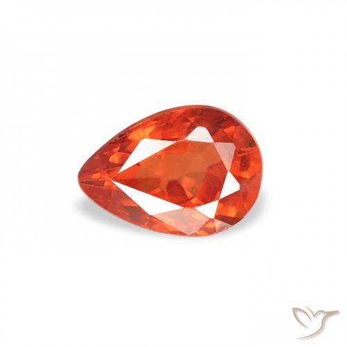 0.60ct Натуральный Огонь Оранжевый Сапфир, Форма груши, Чистота VS