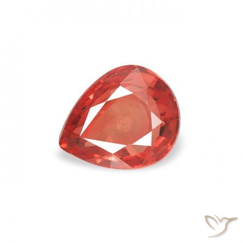 0.49ct Натуральный Интенсивный красный Сапфир, Форма груши, Чистота VS