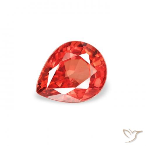 0.49ct Натуральный Интенсивный красный Сапфир, Форма груши, Чистота VS