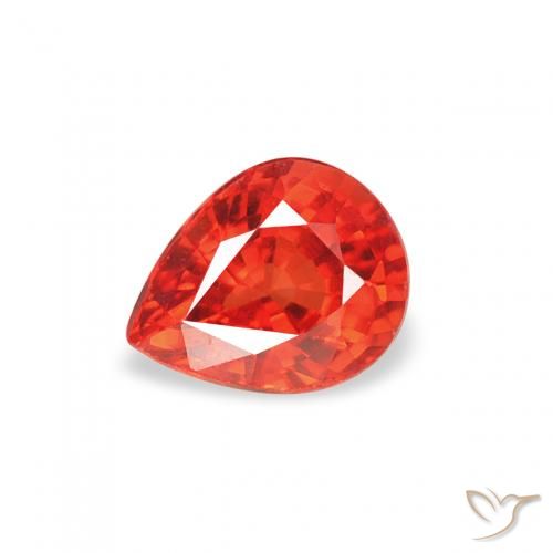 0.48ct Натуральный Ярко-красный Сапфир, Форма груши, Чистота VS