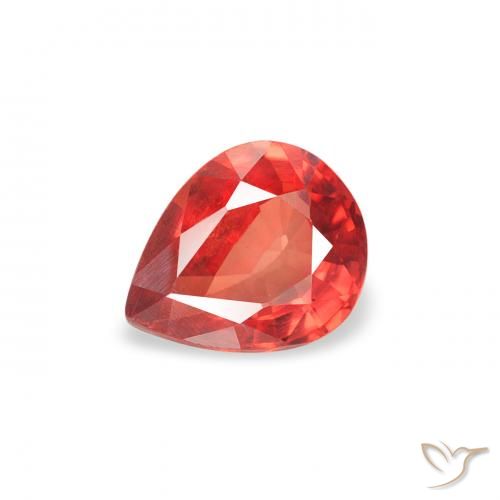 0.41ct Натуральный Интенсивный красный Сапфир, Форма груши, Чистота VS