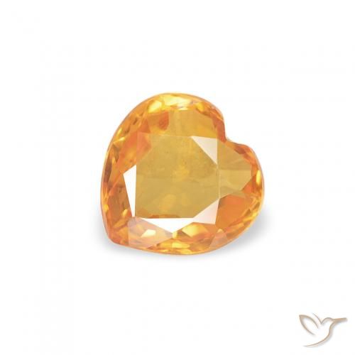 0.38ct Натуральный Средний апельсин Сапфир, Сердце, Чистота VVS
