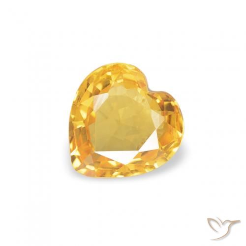0.41ct Натуральный Среднее золото Сапфир, Сердце, Чистота VVS