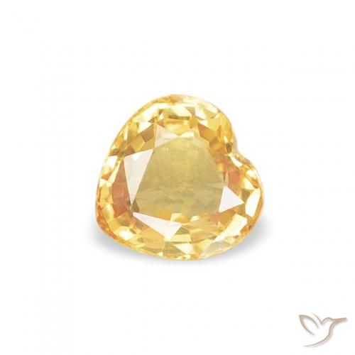 0.43ct Натуральный Золотой Сапфир, Сердце, Чистота VVS