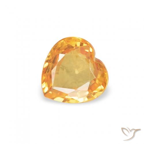 0.39ct Натуральный Medium Light-Orange Сапфир, Сердце, Чистота VVS