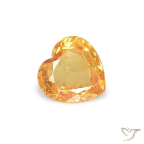0.39 карата, натуральный Medium Light-Orange Сапфир, Сердце, Чистота VVS
