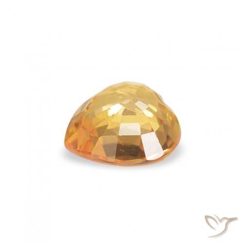 0.39 карата, натуральный Medium Light-Orange Сапфир, Сердце, Чистота VVS