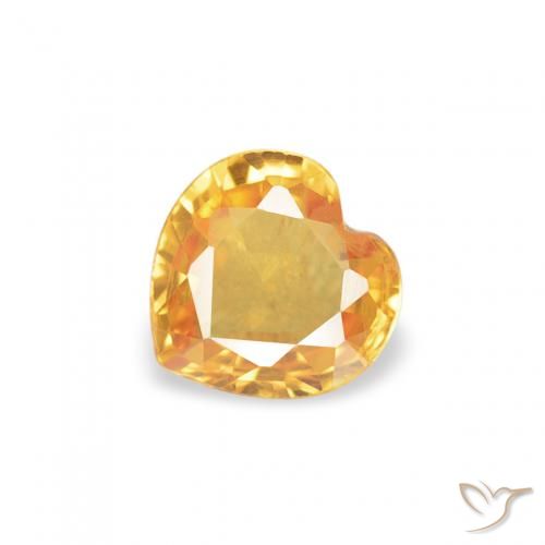 0.35ct Натуральный Medium Dark-Golden Сапфир, Сердце, Чистота VVS