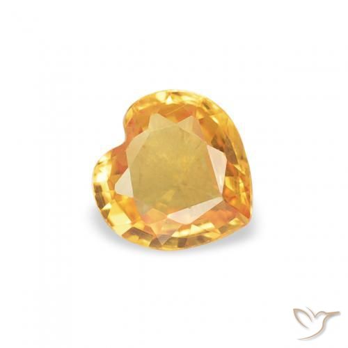 0.35 карата, натуральный Medium Dark-Golden Сапфир, Сердце, Чистота VVS