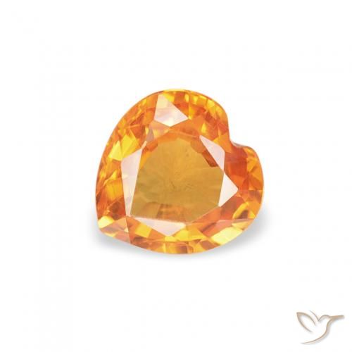 0.41ct Натуральный Средний апельсин Сапфир, Сердце, Чистота VVS