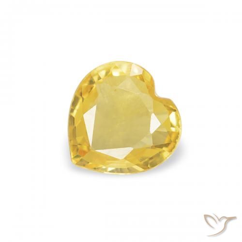 0.30ct Натуральный Тосканский желтый Сапфир, Сердце, Чистота VVS