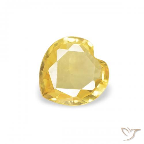 0.31ct Натуральный Золотисто-оранжевый Сапфир, Сердце, Чистота VVS
