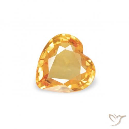 0.31ct Натуральный Медово-оранжевый Сапфир, Сердце, Чистота VVS