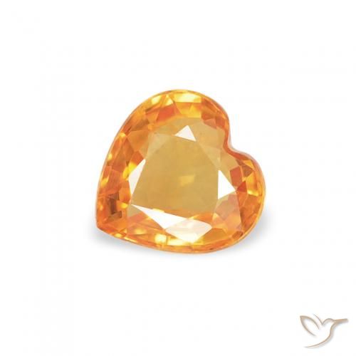 0.40ct Натуральный Средний апельсин Сапфир, Сердце, Чистота VVS