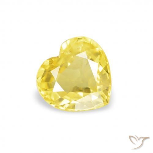 0.39ct Натуральный Medium Light-Yellow Сапфир, Сердце, Чистота VS