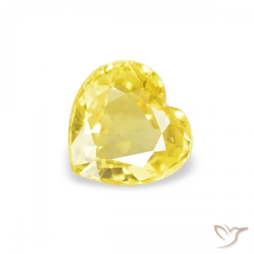 0.39 карата, натуральный Medium Light-Yellow Сапфир, Сердце, Чистота VS