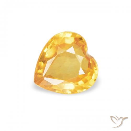 0.37ct Натуральный Среднее золото Сапфир, Сердце, Чистота VS