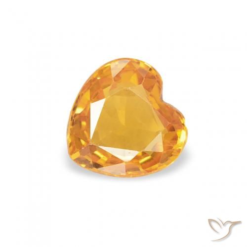 0.46ct Натуральный Средний апельсин Сапфир, Сердце, Чистота VS