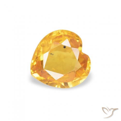 0.44ct Натуральный Яркое золото Сапфир, Сердце, Чистота VS