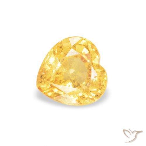 0.47ct Натуральный Средний золотой Сапфир, Сердце, VS-SI
