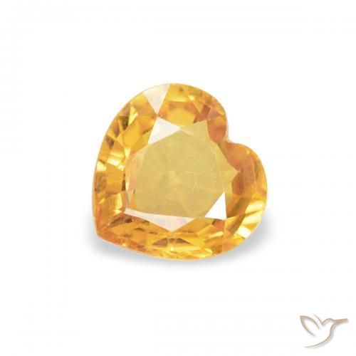 0.42ct Натуральный Оранжево-золотой Сапфир, Сердце, Чистота VS