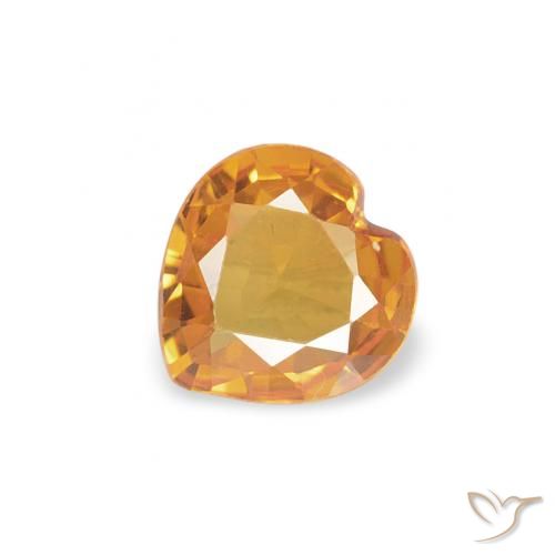 0.32ct Натуральный Золотой Сапфир, Сердце, VVS-VS