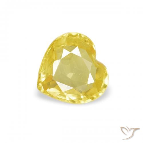 0.38ct Натуральный Желтый Сапфир, Сердце, VVS-VS